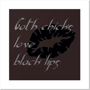 Goth Chicks Love Black Lips Halloween Humor Posters and Art